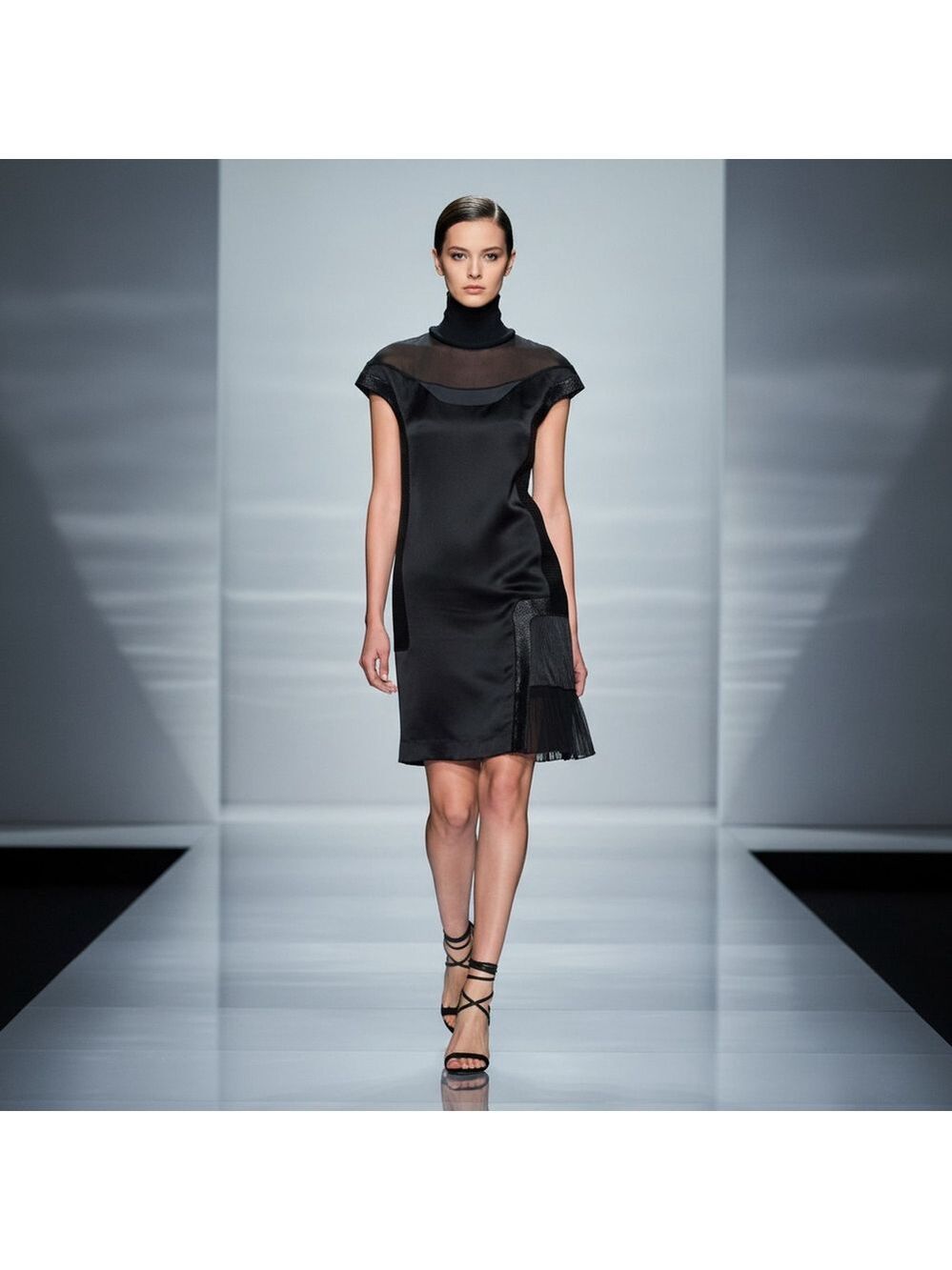 2008 Y2K UNDERCOVER by Jun Takahashi Black Silk High Neck Grunge Dress Sz US 10
